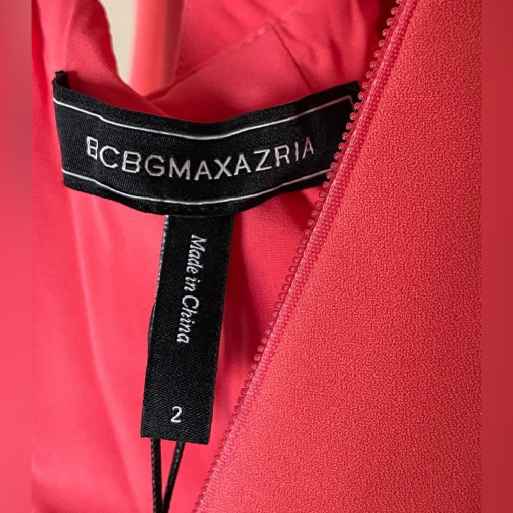 NWT BCBGMAXAZRIA Amaya Coral Floor-Length Evening Gown – Size 2 - Picture 12 of 14